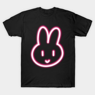 Glowing Cute Bunny Pink Neon T-Shirt